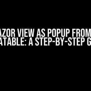 Open Razor View as popup from jQuery Datatable: A Step-by-Step Guide