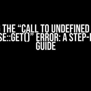 Solving the “Call to undefined method TestCase::get()” Error: A Step-by-Step Guide